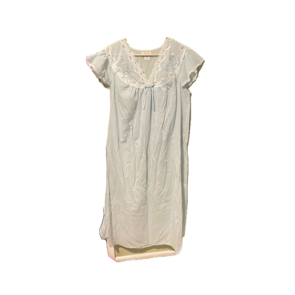 Barbizon Vintage SZ L baby blue nightgown